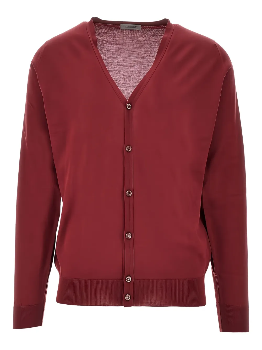 John Smedley Petworth Vネック カーディガン | レッド | Image 1