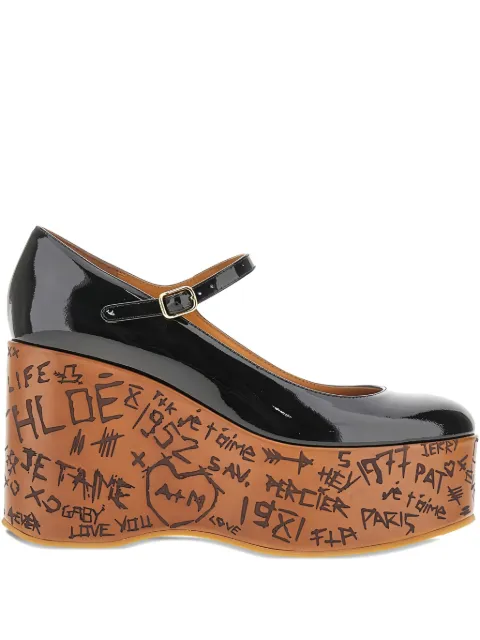 Chloé zapatillas Maxime con cuña de 80mm