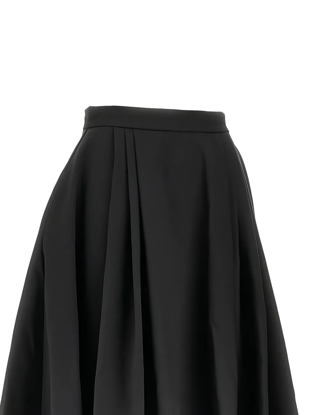 Bally Wool Midi Pleated Skirt In Black