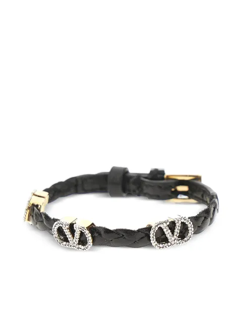Valentino Garavani leather logo-details bracelet