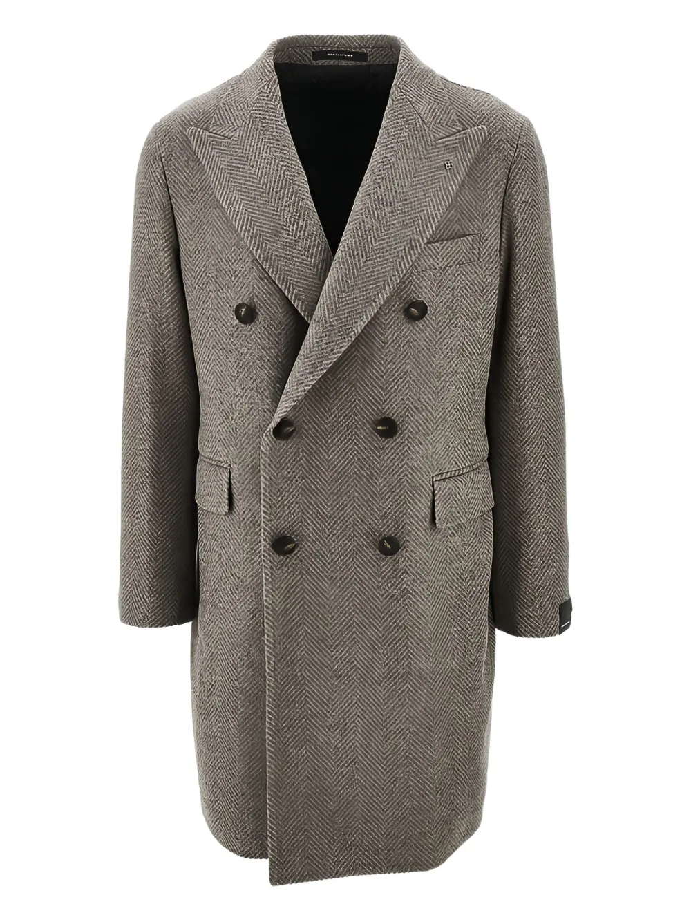 Tagliatore herringbone-pattern double-breasted coat | Grey | Image 1