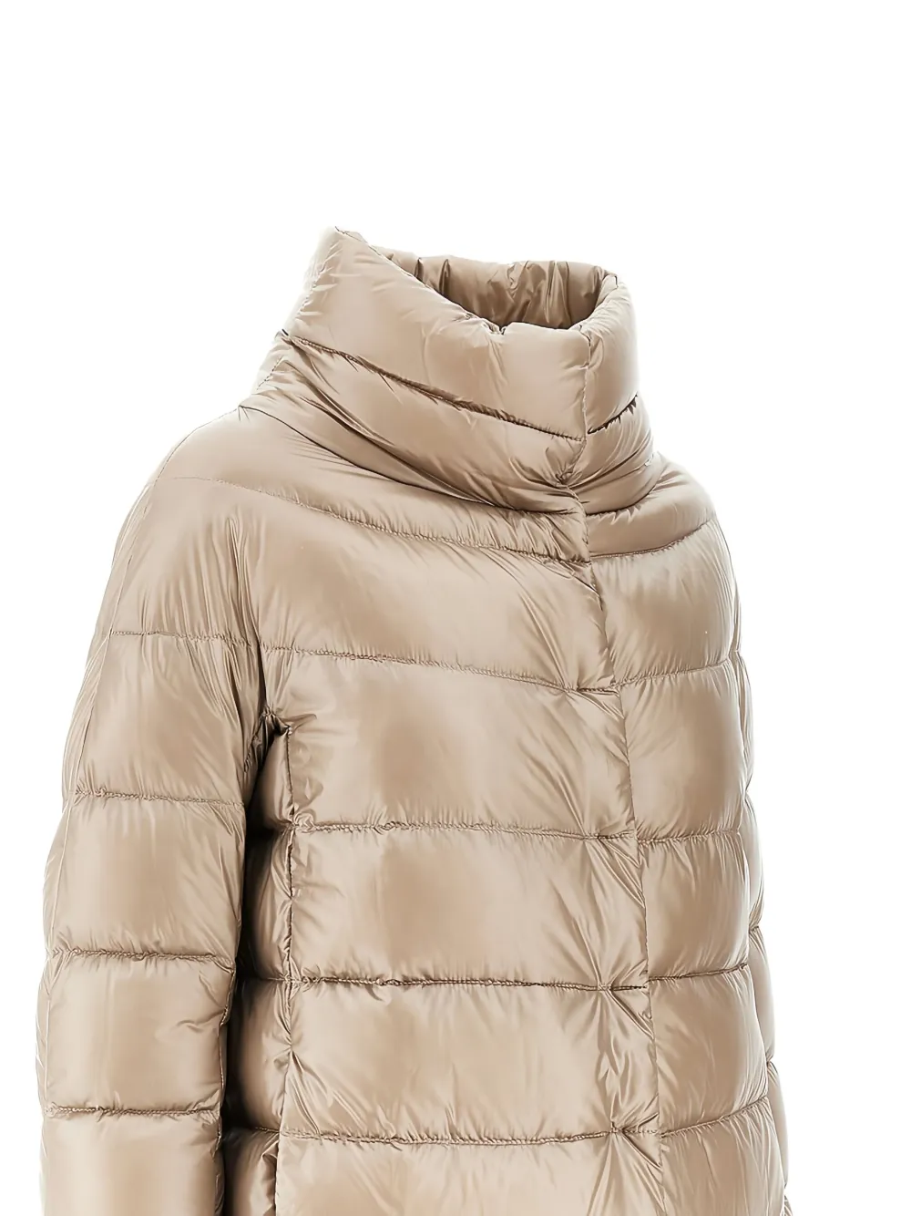 Herno Dora Funnel-neck Quilted Coat In Neutral