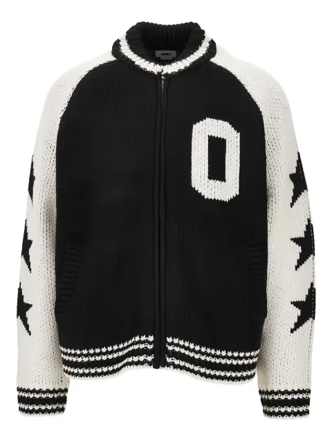 Obey star-detail zip-up cardigan