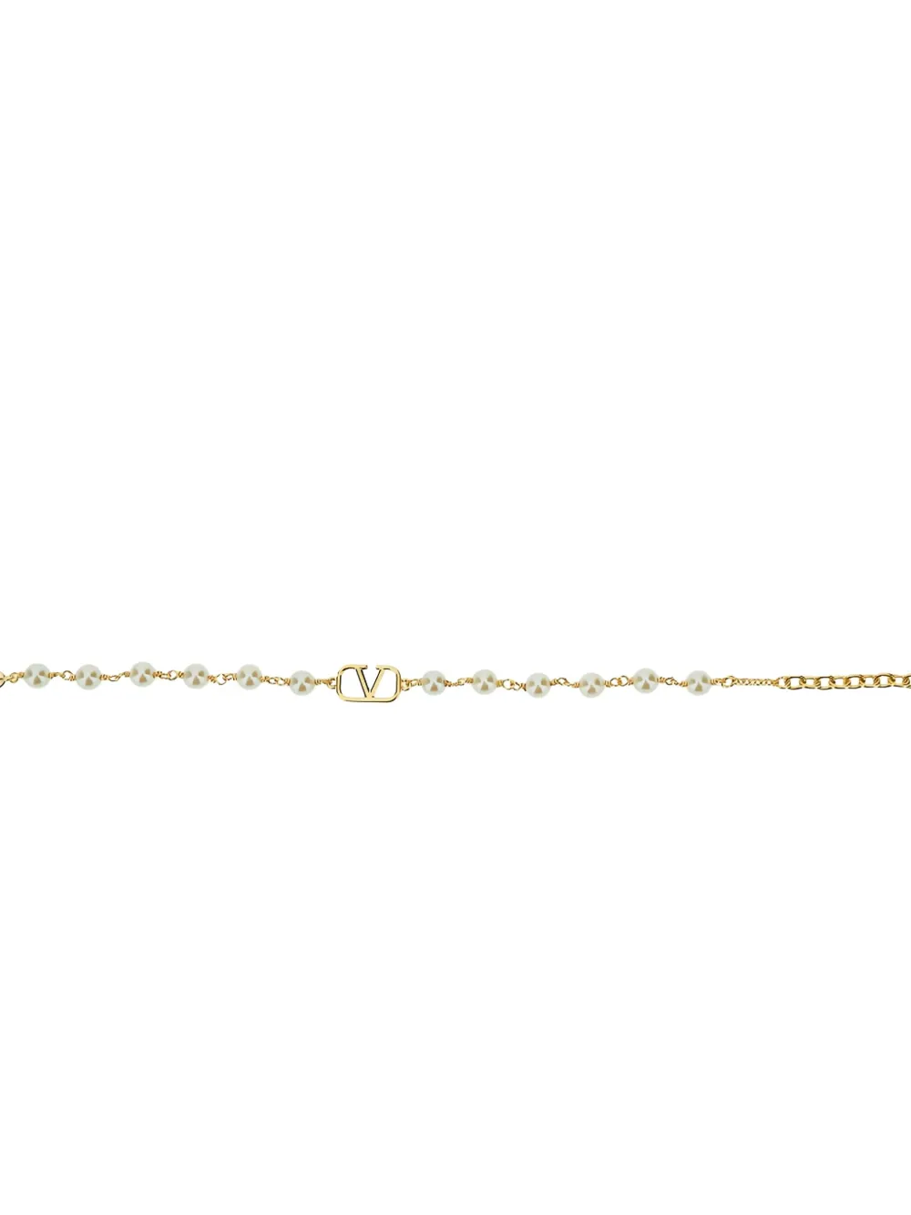 Valentino Garavani VLogo signature pearl-embellishment bracelet - Goud