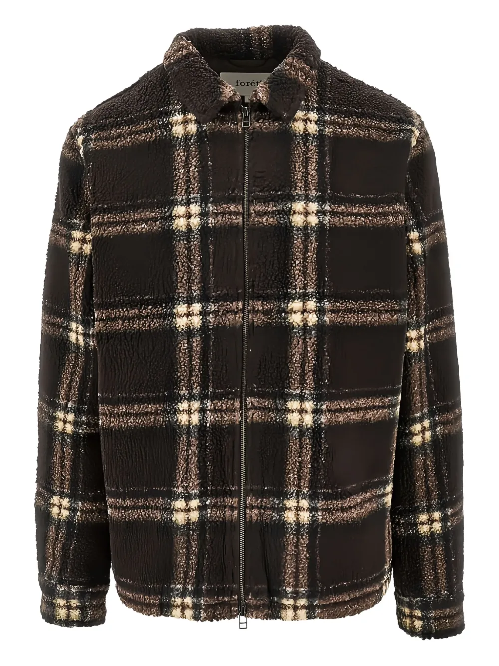 Foret checked-pattern zip-fastening sweater | Brown | Image 1