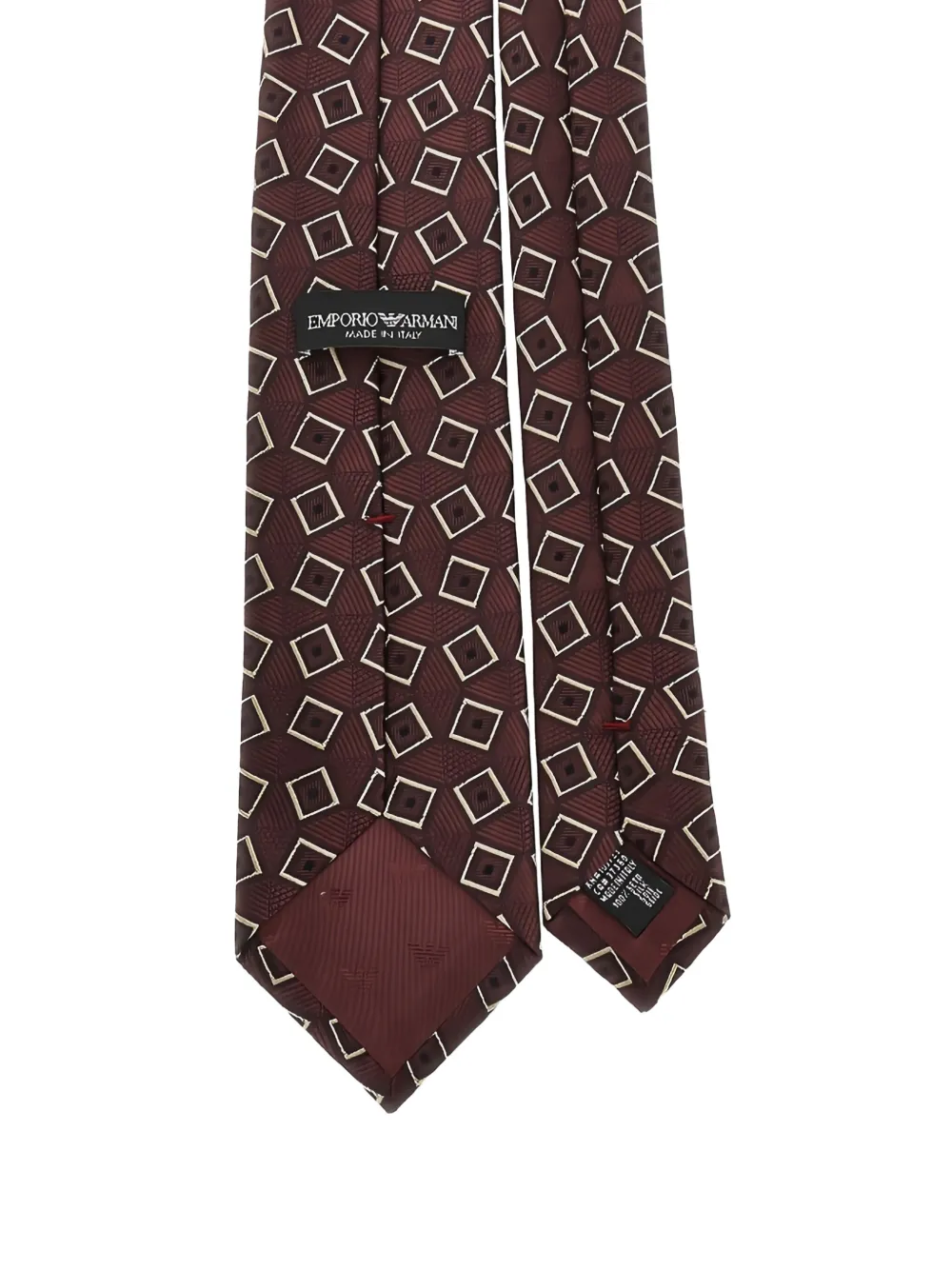 Emporio Armani Stropdas met geometrisch patroon - Rood