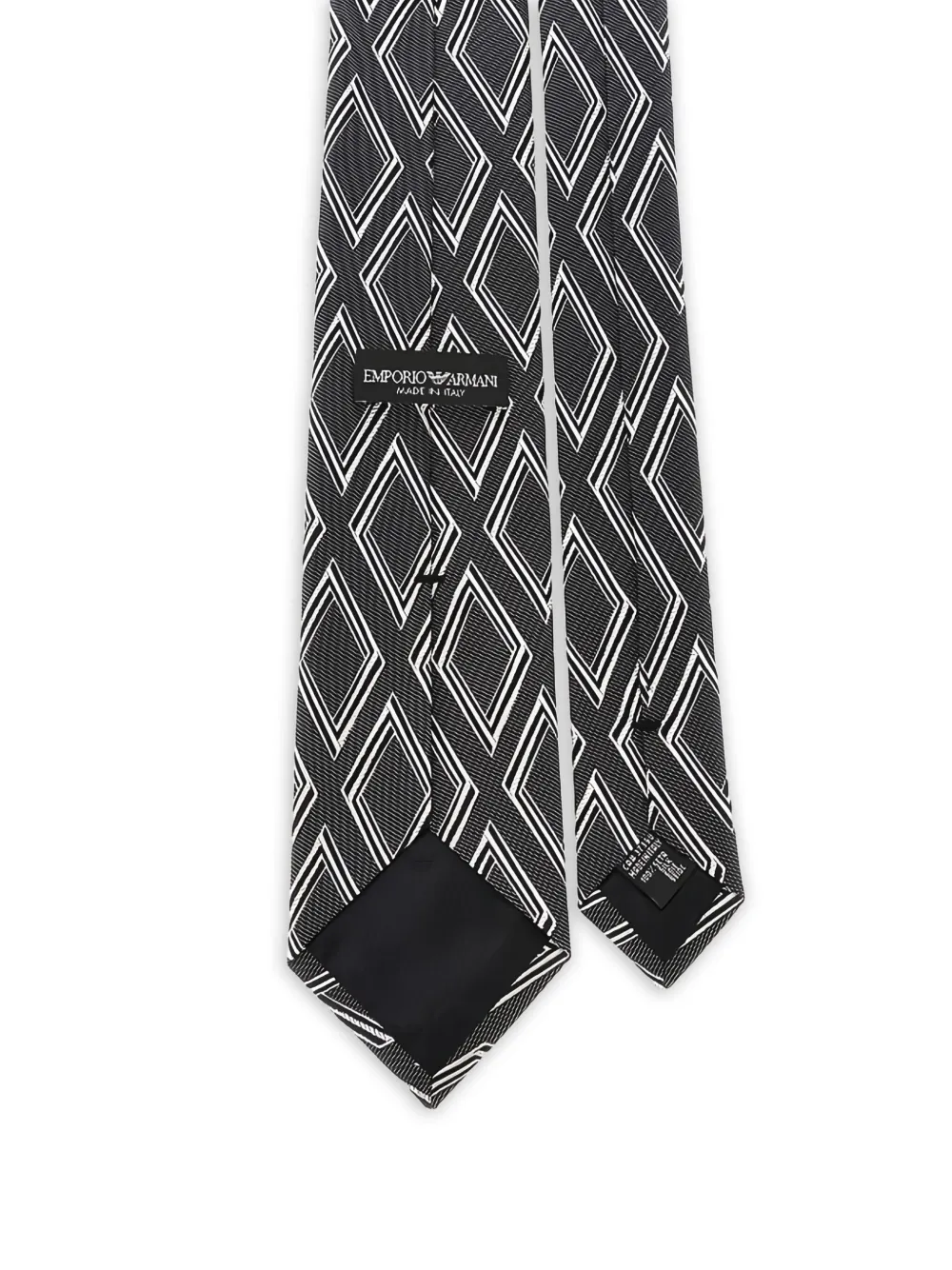 Emporio Armani Stropdas met diamantpatroon - Grijs