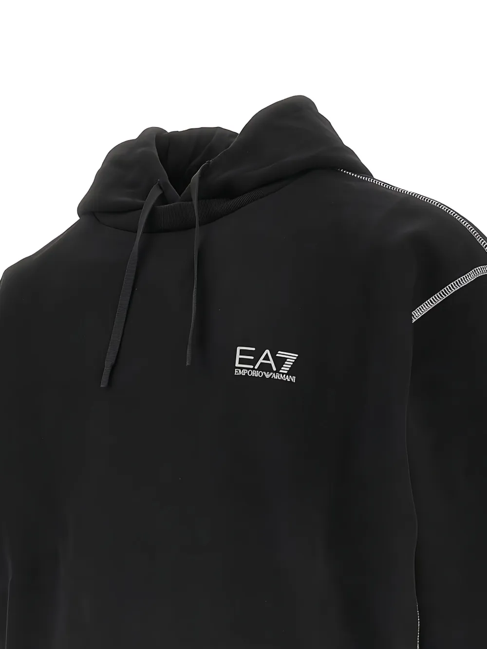 Ea7 Emporio Armani Hoodie met logodetail Zwart