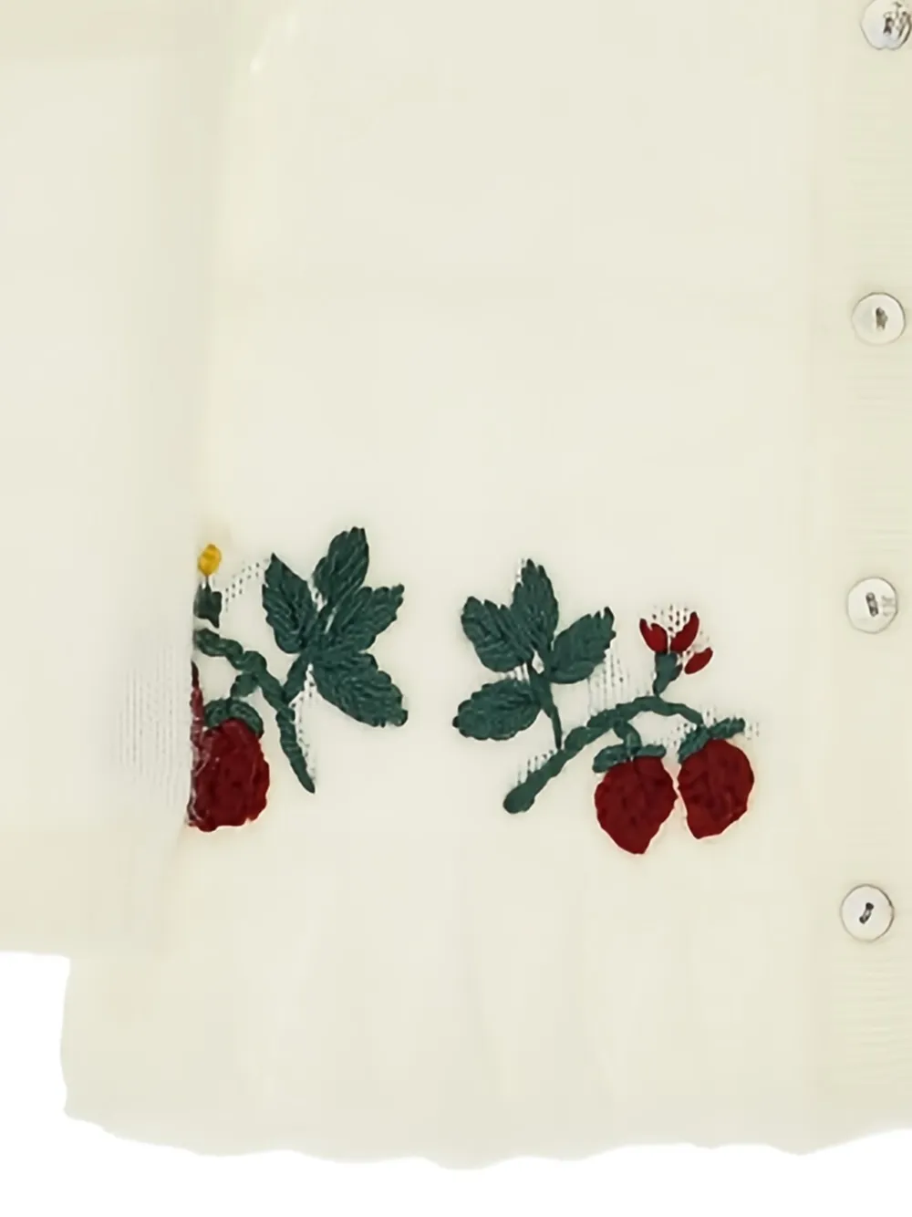 Konges Sløjd Vest met geborduurde aardbei Beige