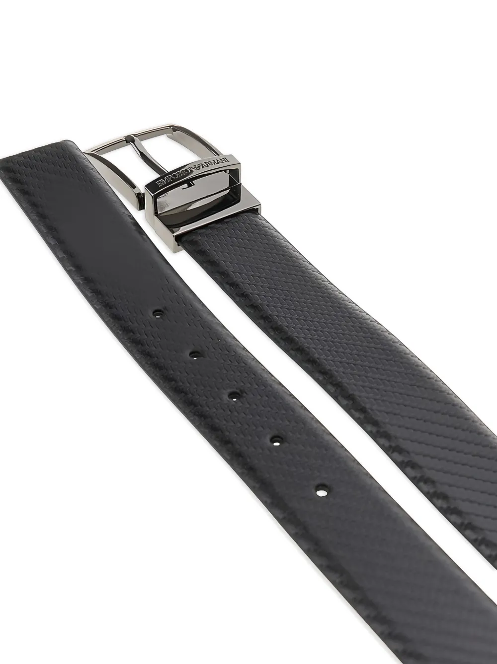 Emporio Armani Omkeerbare riem met textuur - Zwart