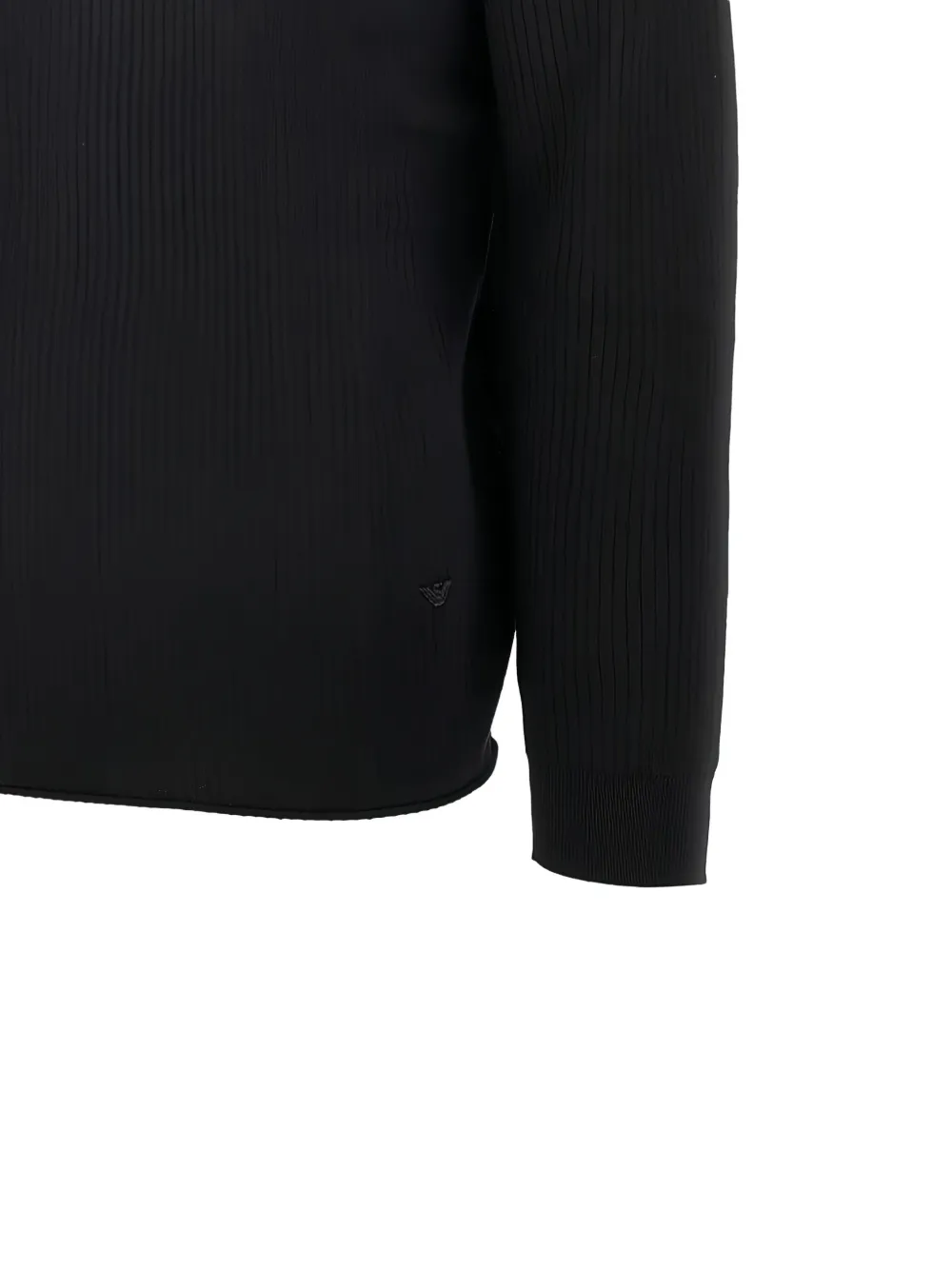 Emporio Armani Geribbelde trui met V-hals - Zwart