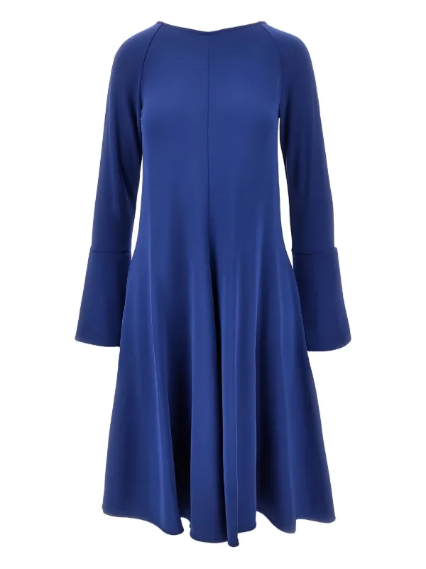 emporio armani blue dress Emporio Armani Long-sleeve Flared Dress