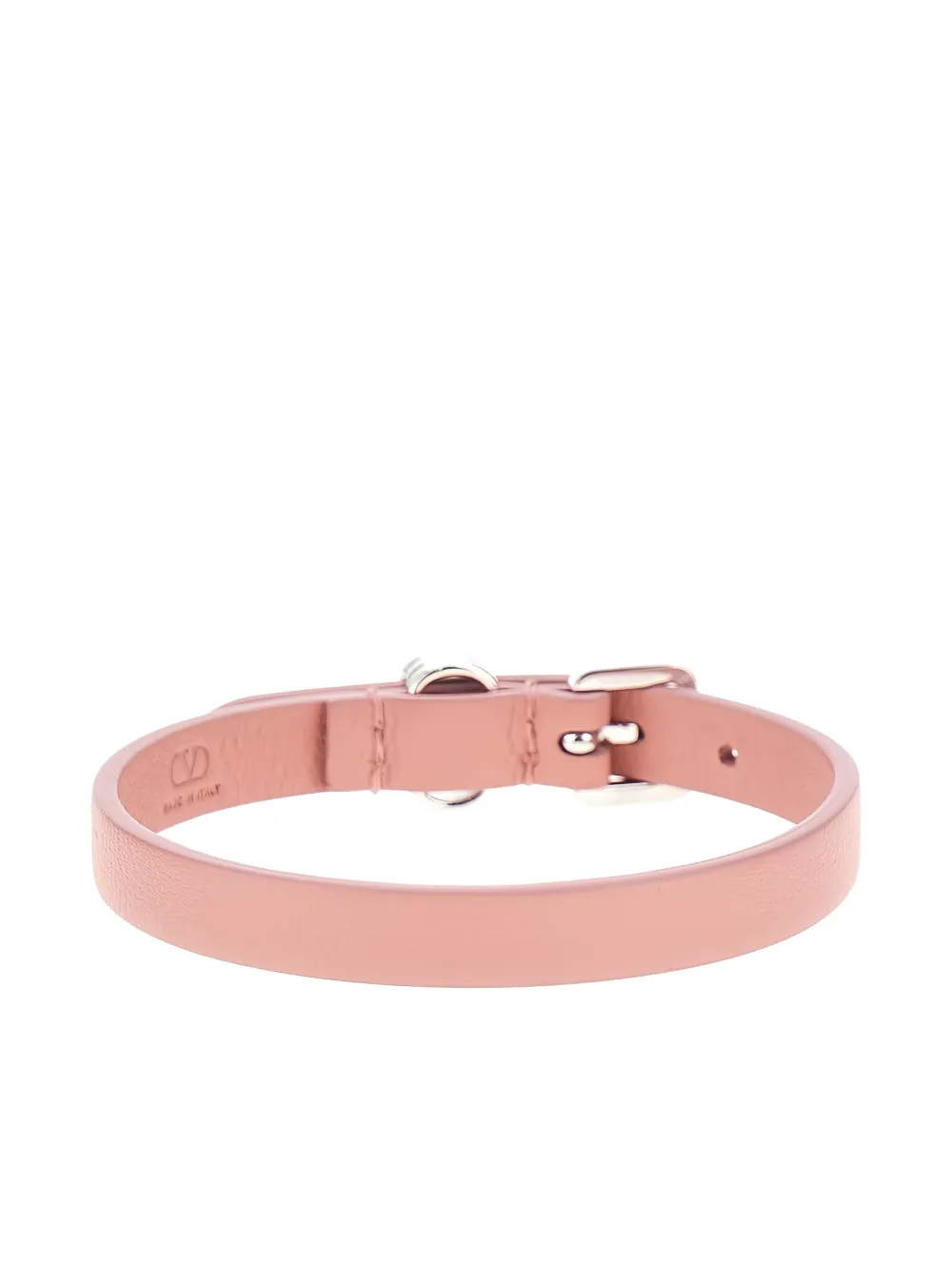 Valentino Leather Crystals Bracelet In Brown