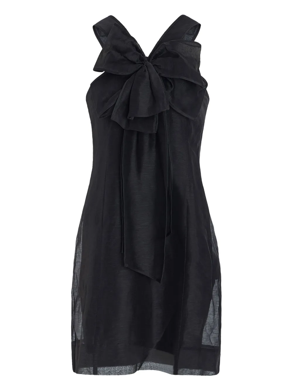 Marie Oliver Lila Bow-detailed Mini Dress In Black