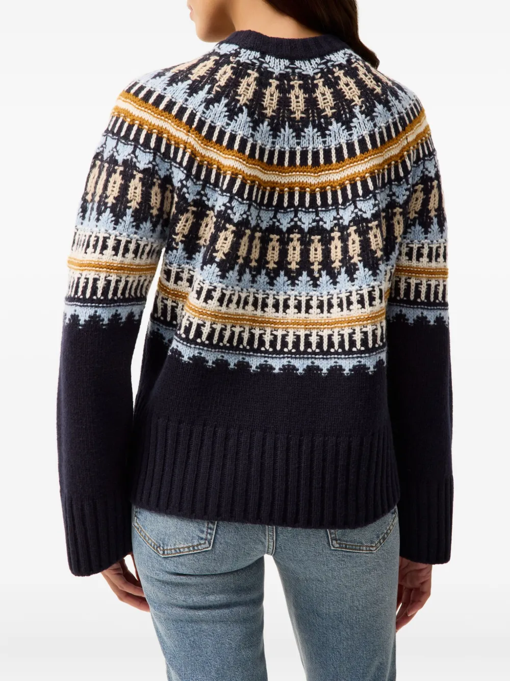 Marie Oliver Dion Patterned Sweater In Black