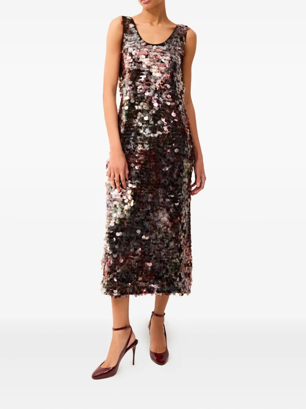 Marie Oliver Olympia midi-jurk met pailletten - Zwart