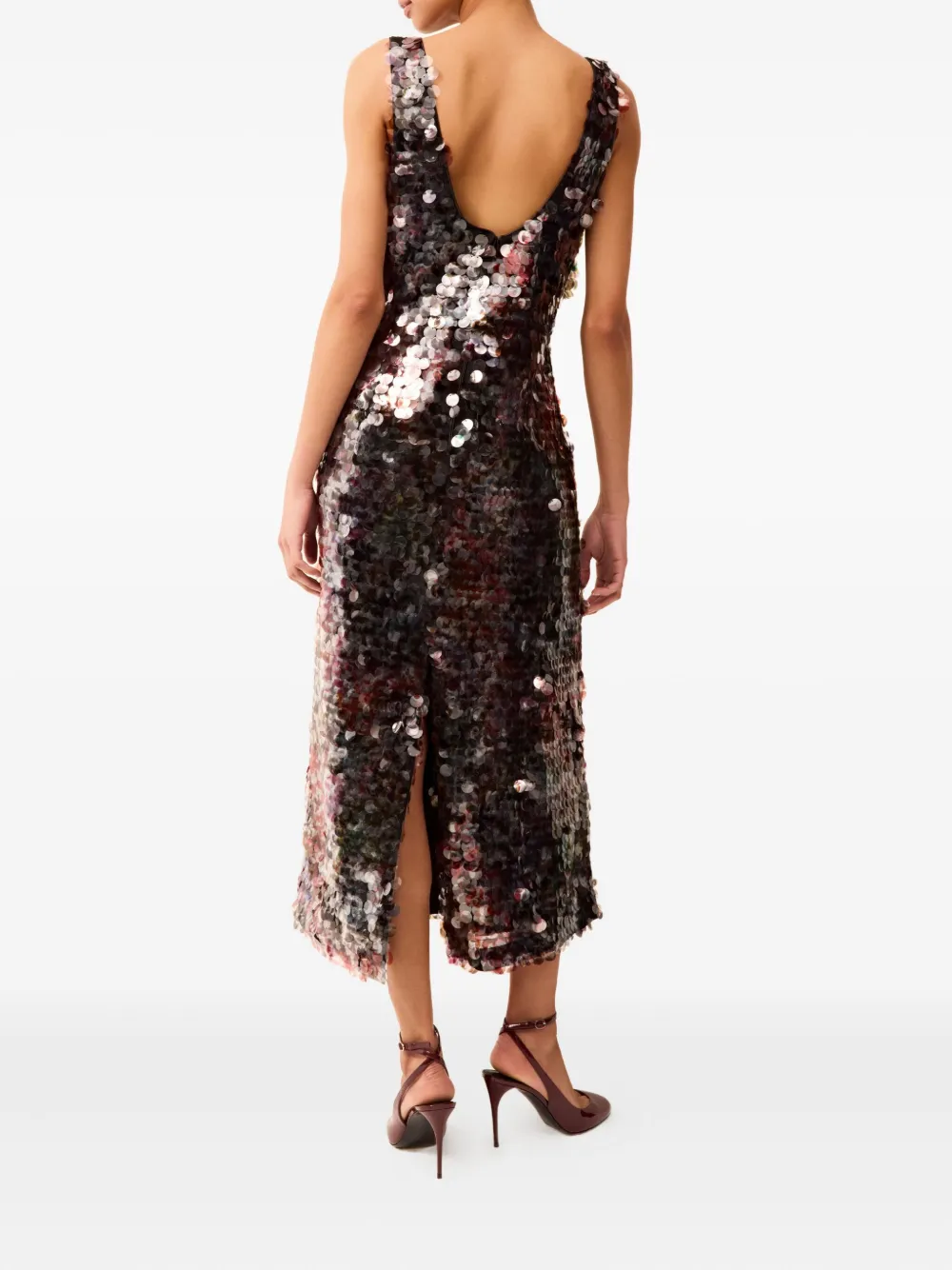 Marie Oliver Olympia Sequin Midi Dress In Black