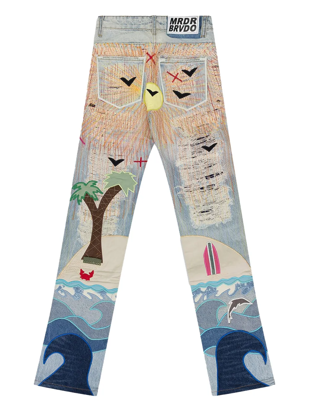 Who Decides War Pale Seaboard Straight-FIt Jeans Multicolor - Blauw