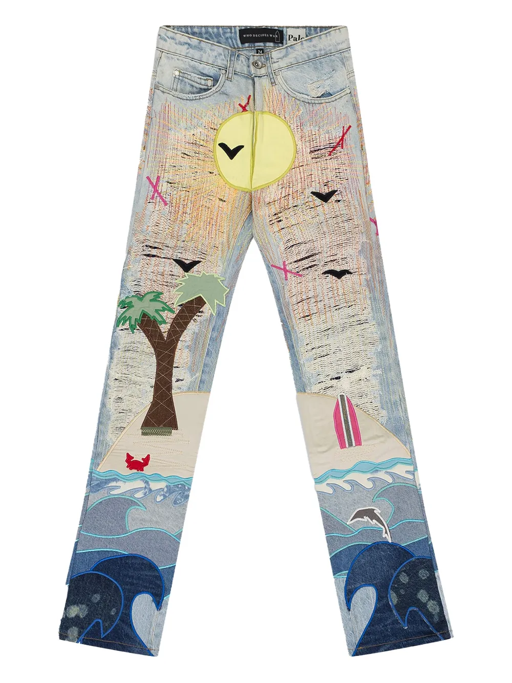 Who Decides War Pale Seaboard Straight-FIt Jeans "Multicolor" | Blue | Image 1