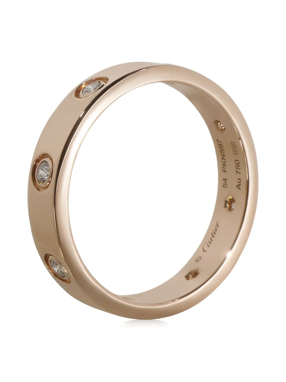Pre-owned Cartier 18k Rose Gold Love Diamond Ring