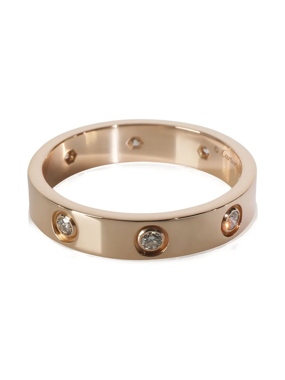 Pre-owned Cartier 18k Rose Gold Love Diamond Ring