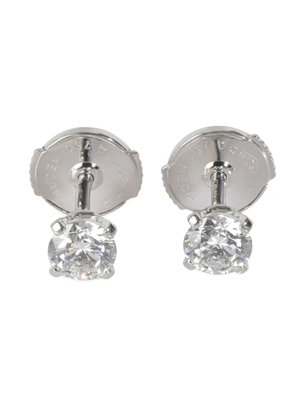 Cartier ダイヤモンド ピアス 18Kホワイトゴールド - シルバートーン