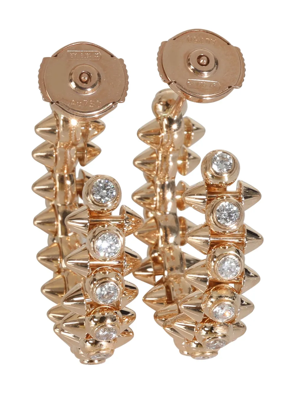 Pre-owned Cartier 18k Rose Gold Diamond Earrings In Pink