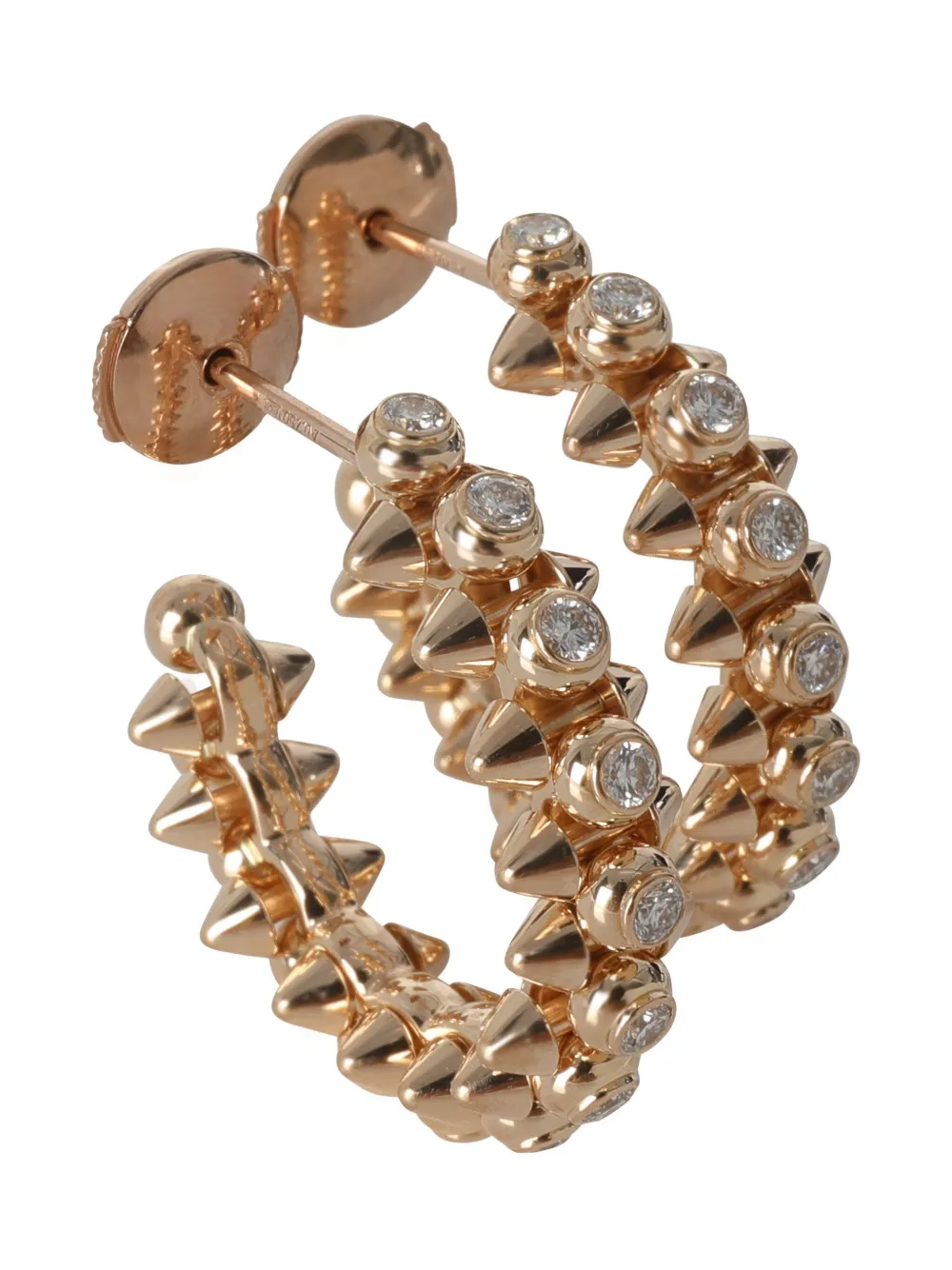 Pre-owned Cartier 18k Rose Gold Diamond Earrings In Pink