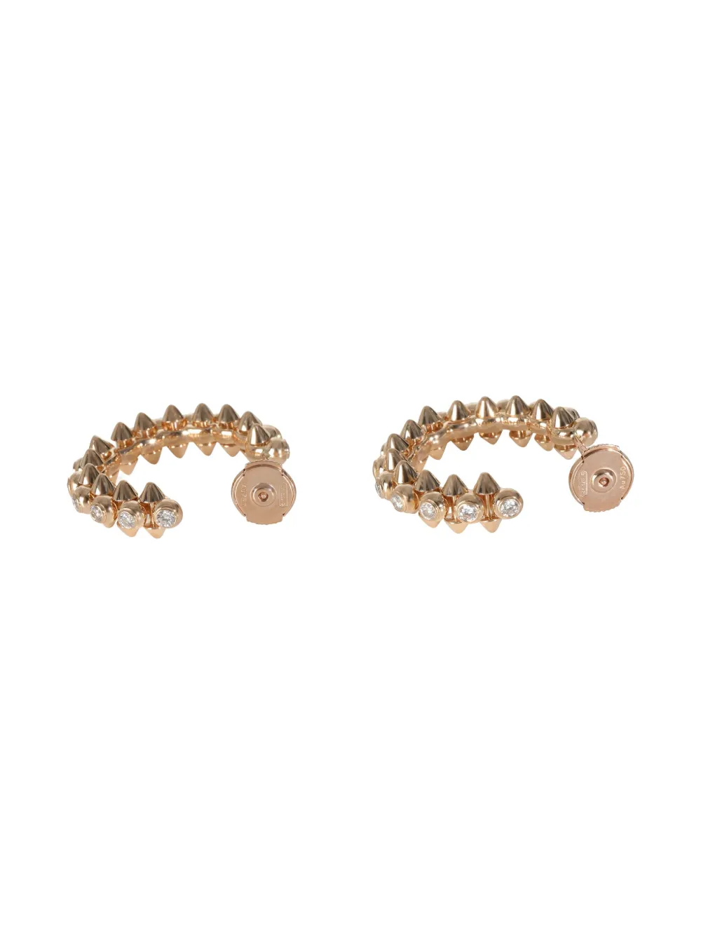 Pre-owned Cartier 18k Rose Gold Diamond Earrings In Pink