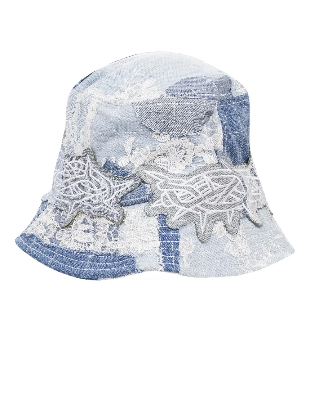 Who Decides War thorn wrapped grid bucket hat - Blauw
