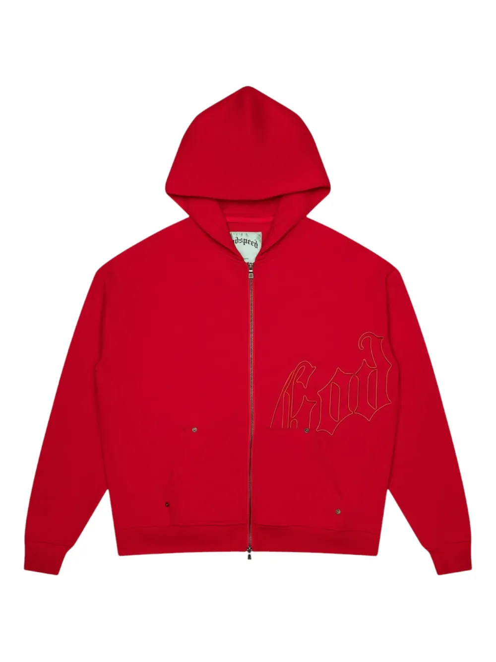 GODSPEED logo zip hoodie - Red