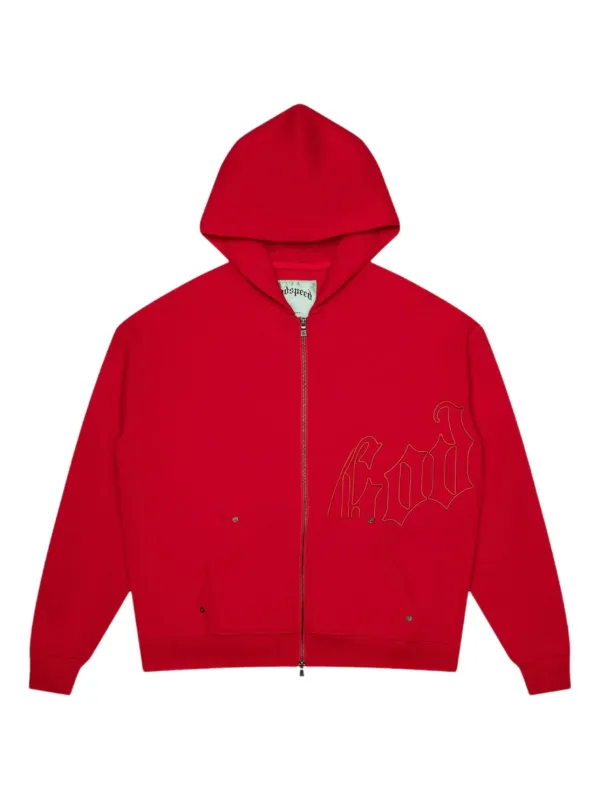 GODSPEED Logo Zip Hoodie | Red | FARFETCH