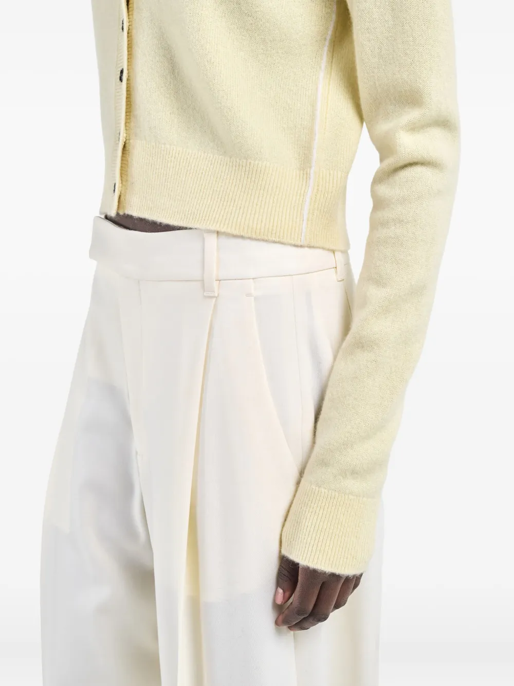  Maria Mcmanus Shrunken V-neck Cardigan - Neutrals 