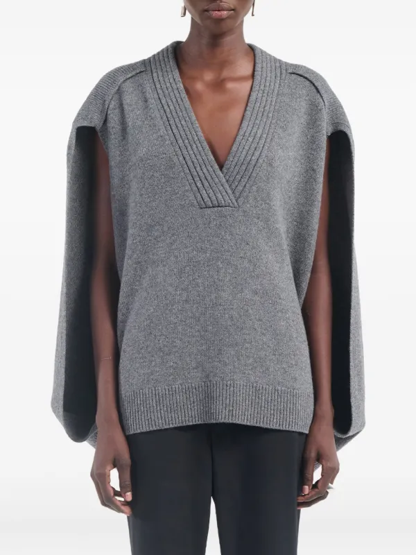 Maria McManus V-neck Cape in Grey