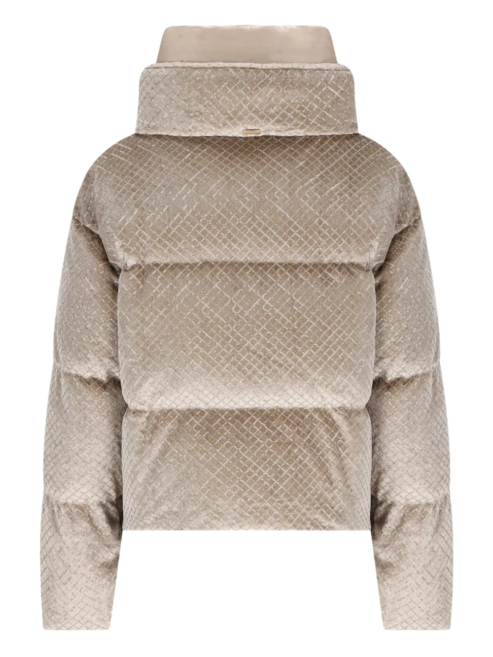 Herno High-neck Sequin Jacket In Neutral