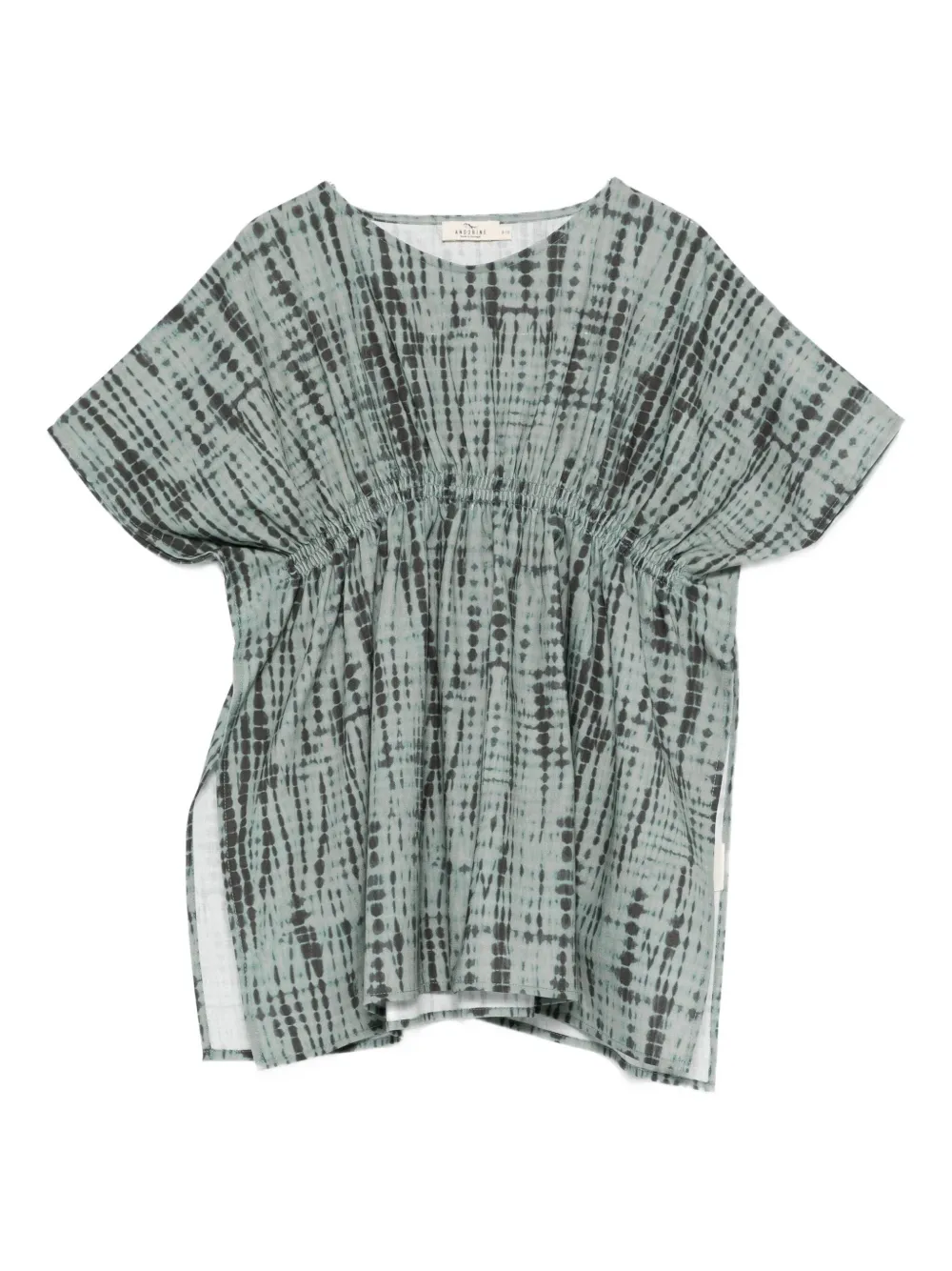 Andorine Tie Dye-pattern Kaftan In Green