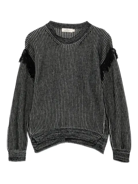 Andorine ribbed fringed-sleeve sweater