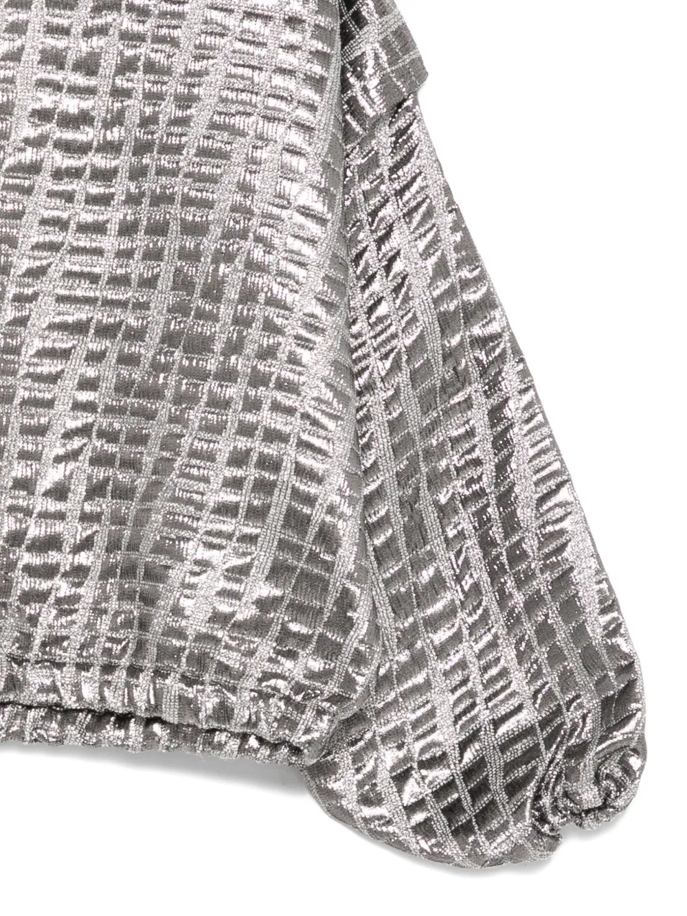 Andorine Jacquard Metallic Top In Silver