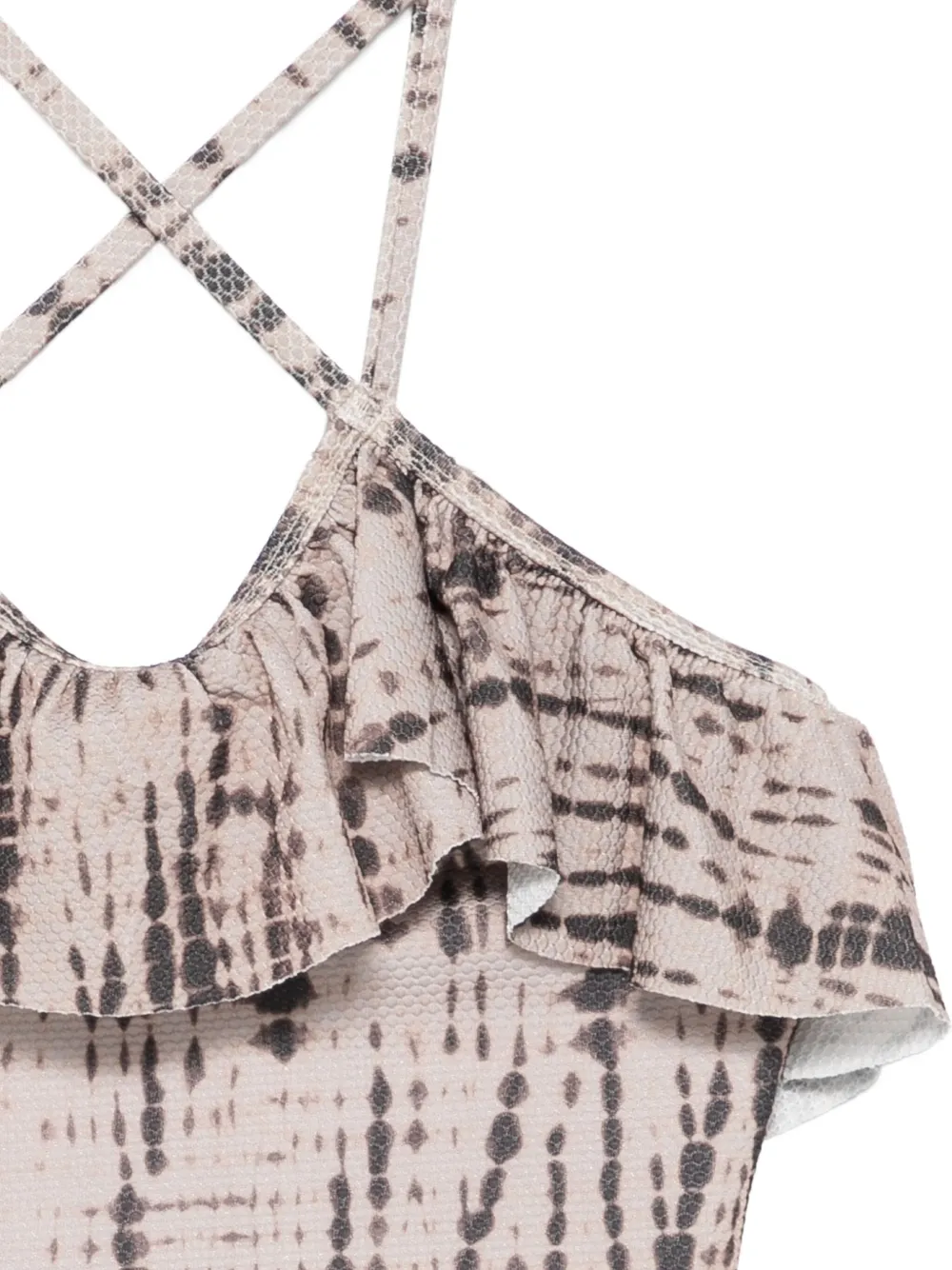 Andorine Ruffled Swimsuit In Brown