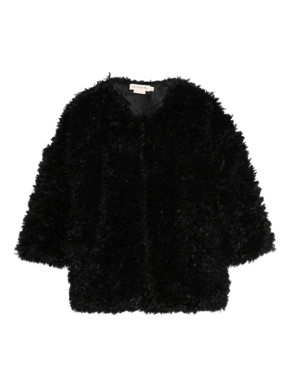 Andorine texture coat | Black | Image 1
