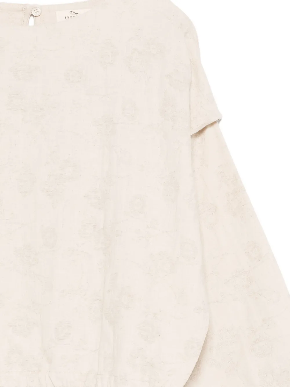 Andorine Top met bloemen jacquard Beige