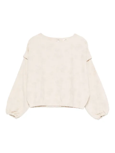 Andorine floral-jacquard top