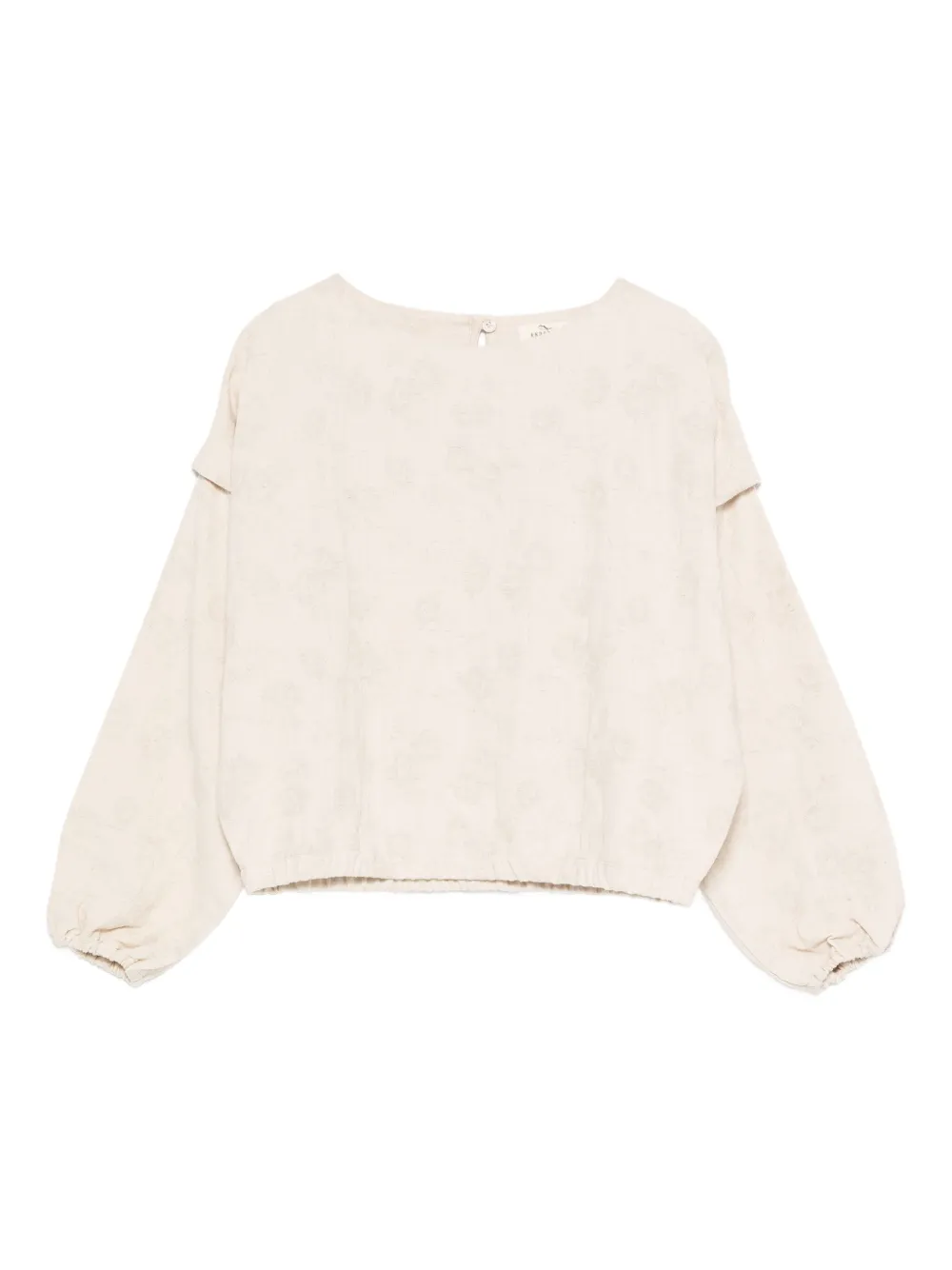 Andorine haut à fleurs en jacquard | tons neutres | Image 1