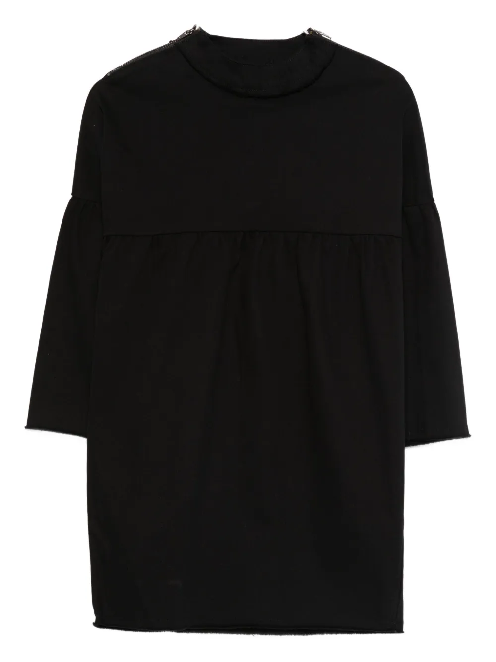 Andorine Frayed-edges Denim Dress In Black