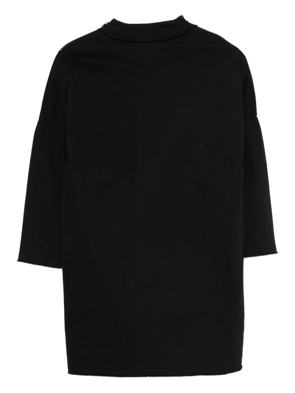 Andorine Frayed-edges Denim Dress In Black