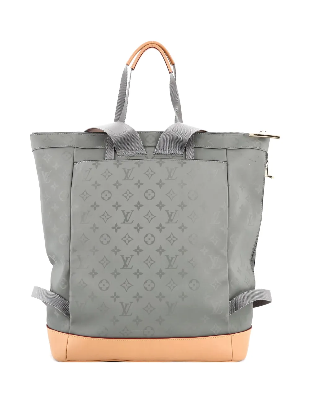 Pre-owned Louis Vuitton Zipped Tote Limited Edition Titanium Monogram Canvas Backpack In Gray