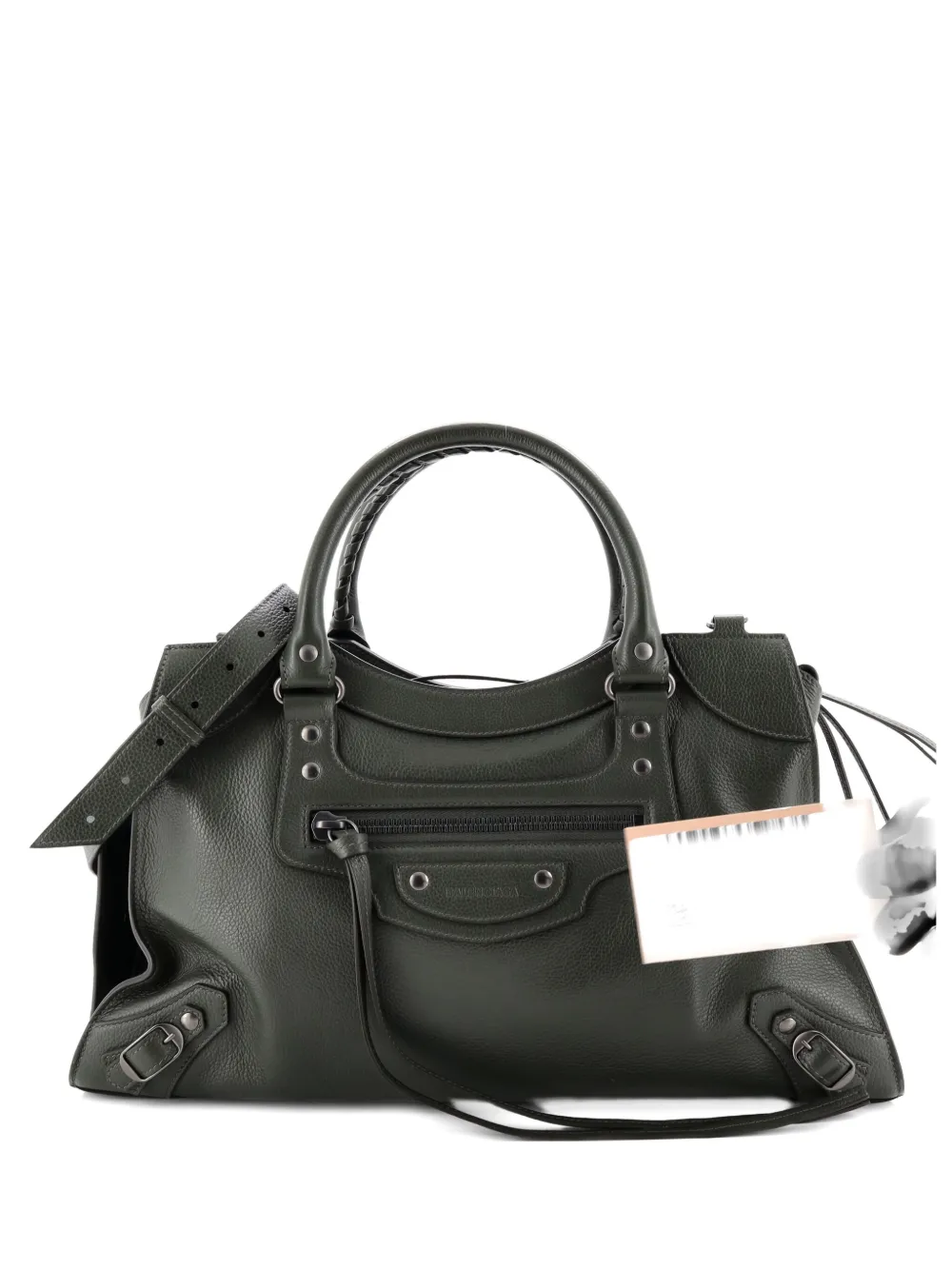 Pre-owned Balenciaga Neo Classic City Bag Leather Medium Tote Bag In Green