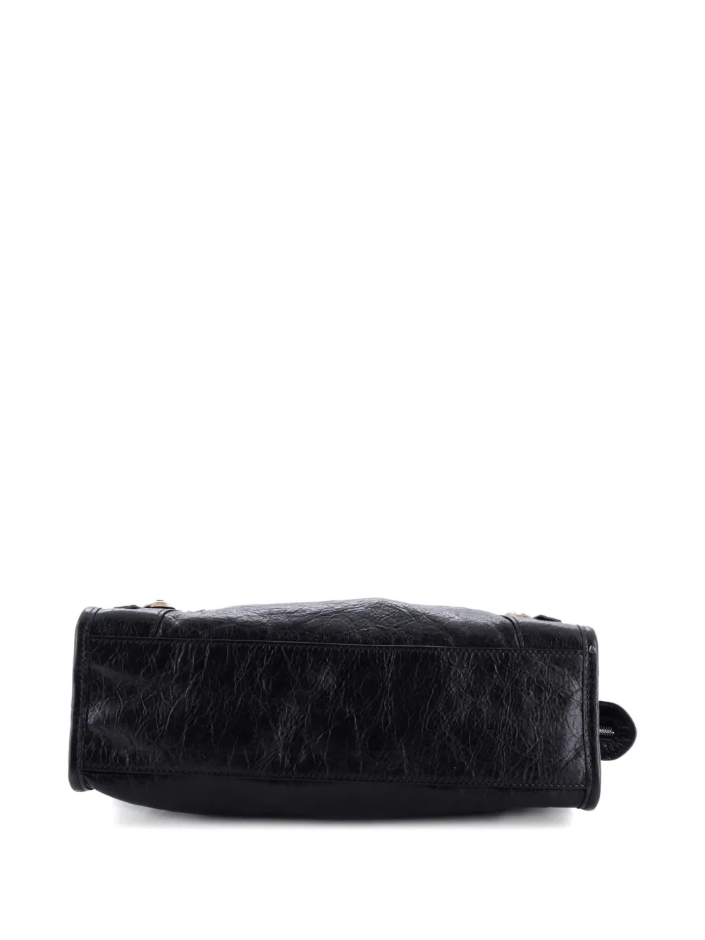 Pre-owned Balenciaga Logo Strap City Classic Studs Bag Leather Small Crossbody Bag In Black