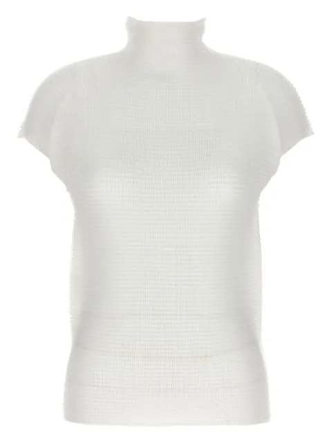 Issey Miyake Wooly pleated high-neck top
