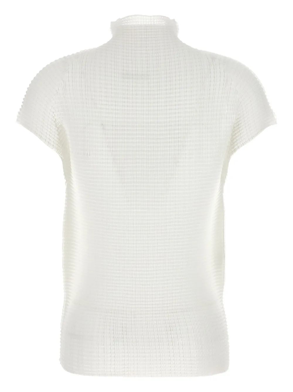 Issey Miyake Wooly pleated high-neck top - Wit